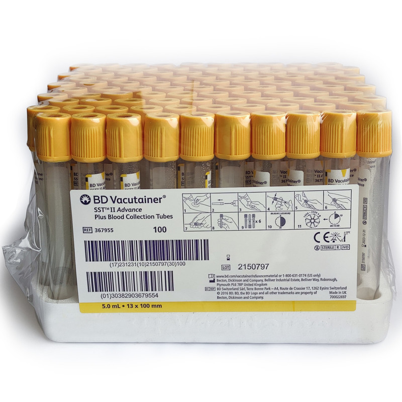 Пробірка Вакуумна BD Vacutainer® Plastic SST™ II Едванс 8,5 мл, 16х100мм, 100 шт